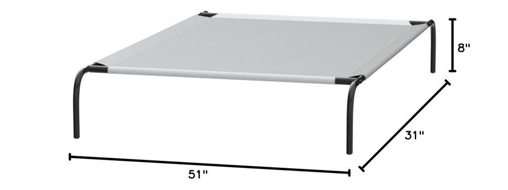 Elevated Dog Bed with Metal Frame, Grey V286946