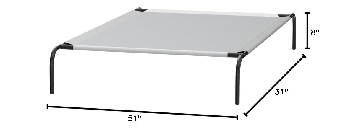Elevated Dog Bed with Metal Frame, Grey V286946