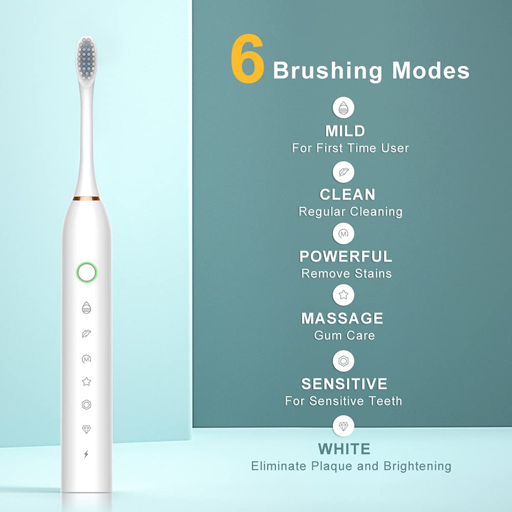 2 Pack Sonic Electric Toothbrush with 8 Heads V85444