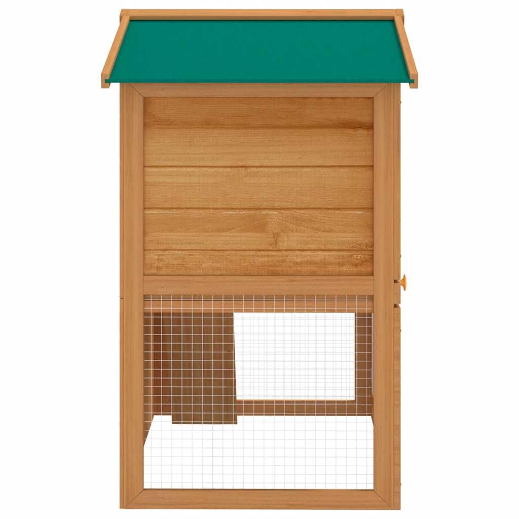 2-Tier Outdoor Rabbit Hutch with Wood Frame and Ramp M4639