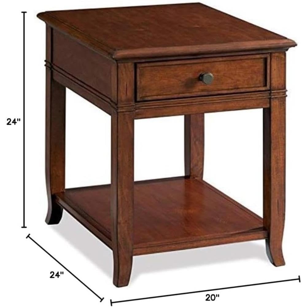 Square Wood End Table with 1 Drawer 1 Shelf O9442