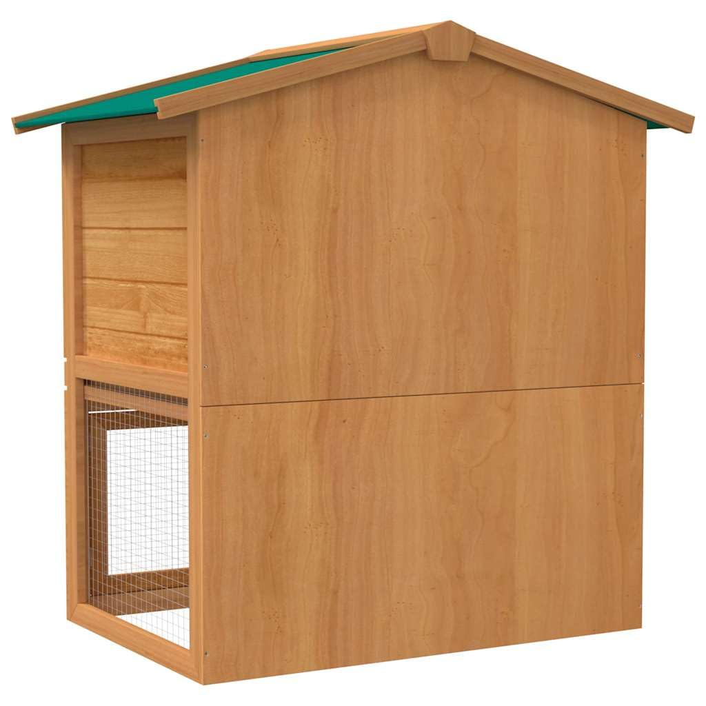2-Tier Outdoor Rabbit Hutch with Wood Frame and Ramp M4639
