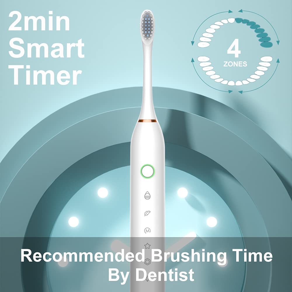 2 Pack Sonic Electric Toothbrush with 8 Heads V85444