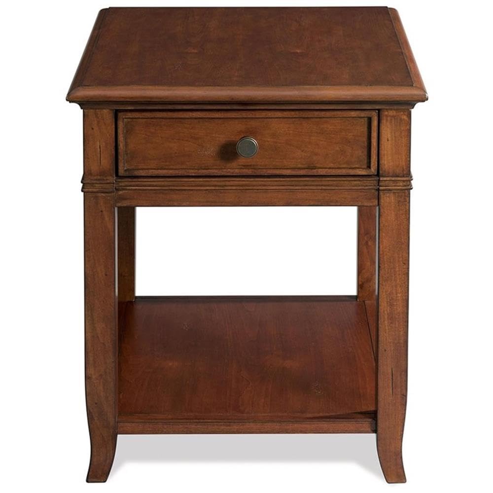 Square Wood End Table with 1 Drawer 1 Shelf O9442