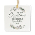 Ceramic 3-inch Square-Shaped Ornament J2074