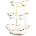 3 Tier White Ceramic Fruit Bowl B222621