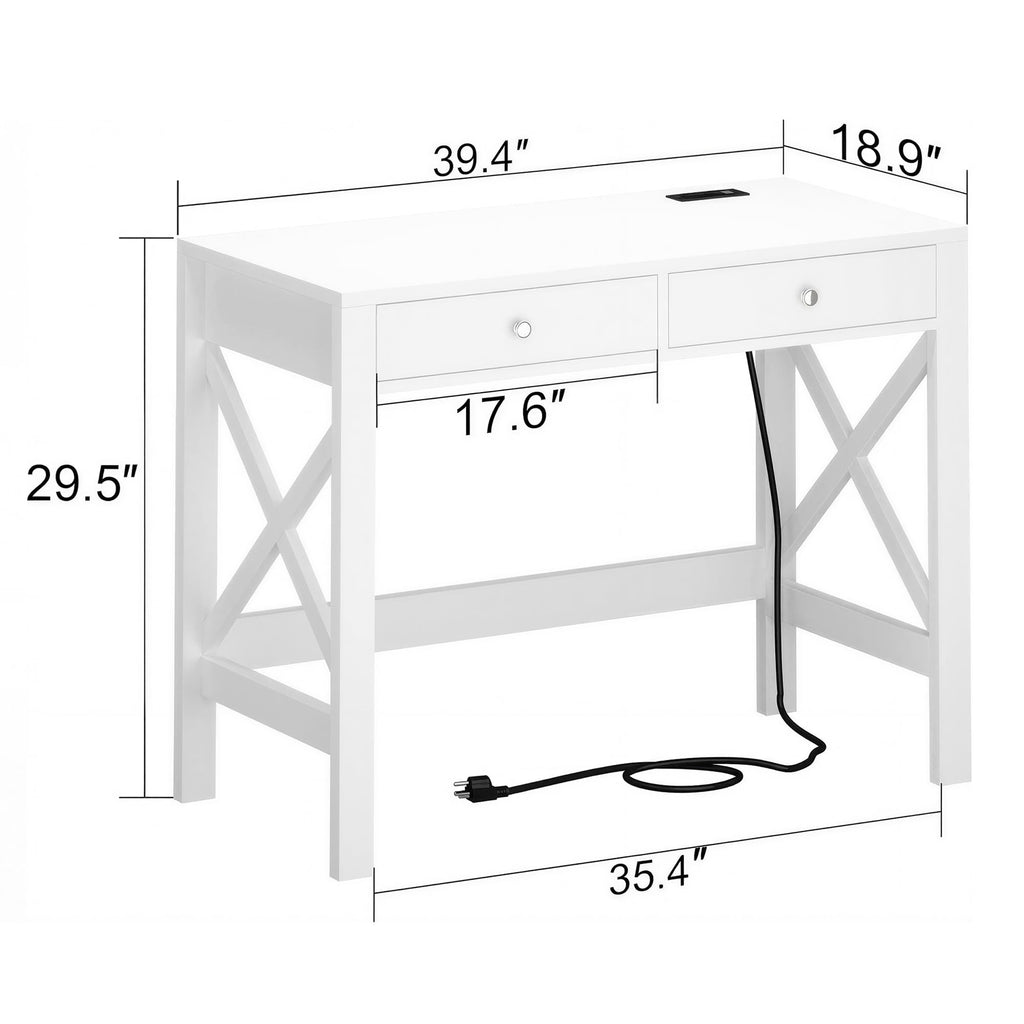 39.4 Inches Computer Desk with 2 Drawers L877