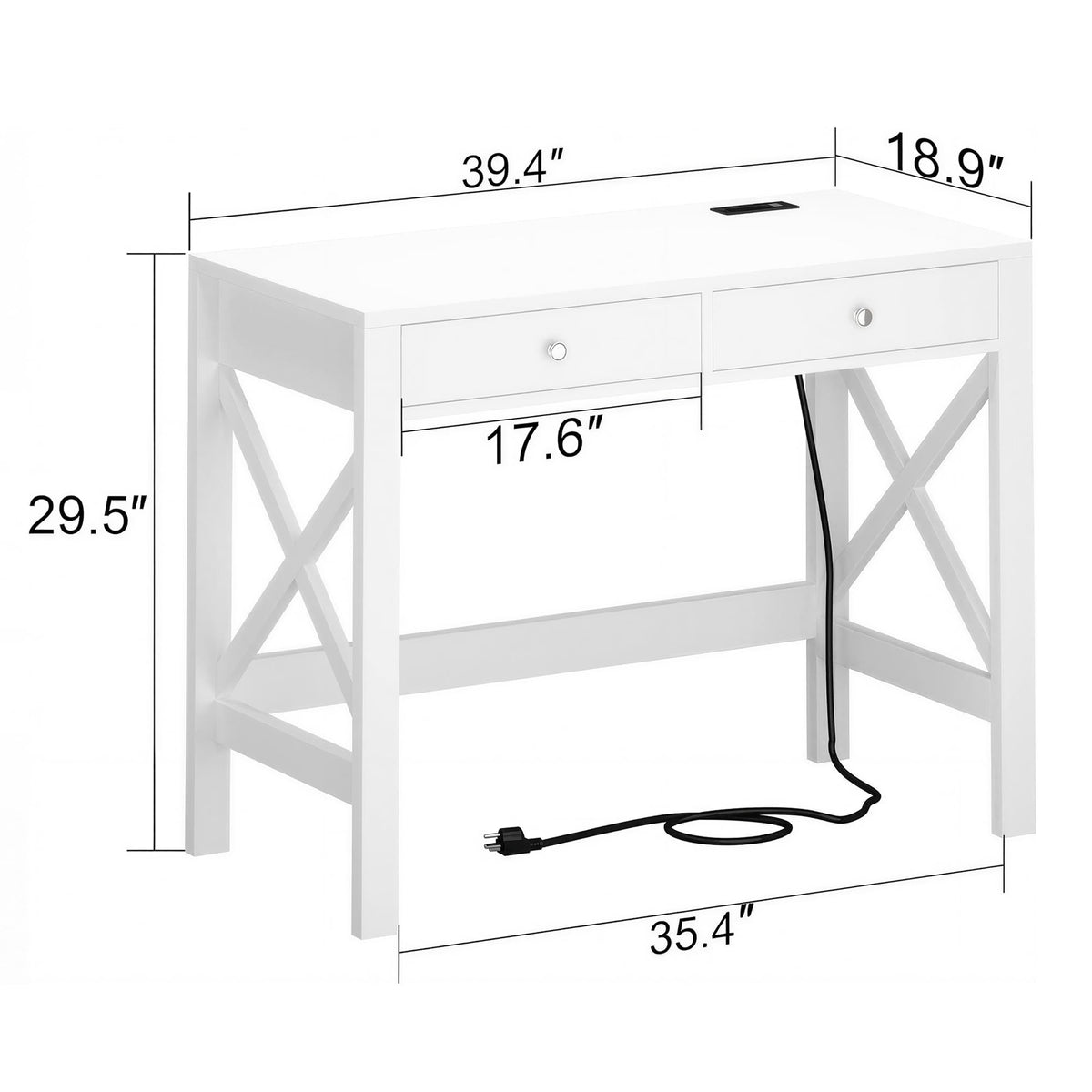 39.4 Inches Computer Desk with 2 Drawers L877