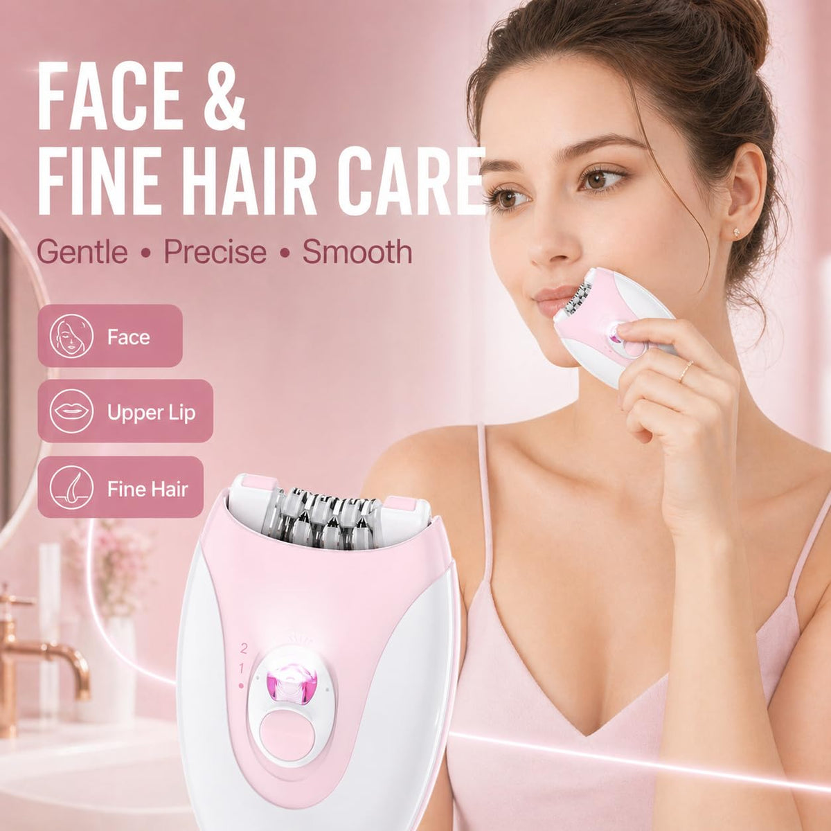 Electric Epilator with 36 Tweezers, 2 Speed Cordless USB B11075