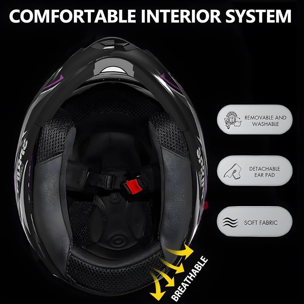 Flip Up Full Face Bluetooth Motorcycle Helmet with Dual Visor N331909