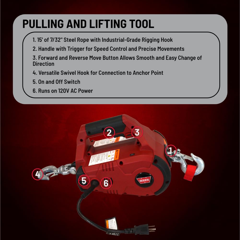 120V AC Electric Winch with 1/2 Ton Capacity P33822