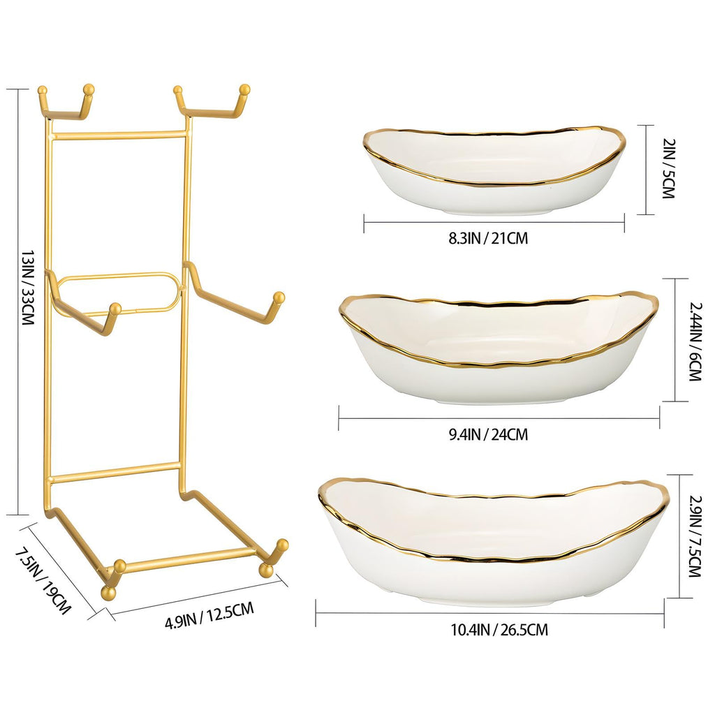 3 Tier White Ceramic Fruit Bowl B222621
