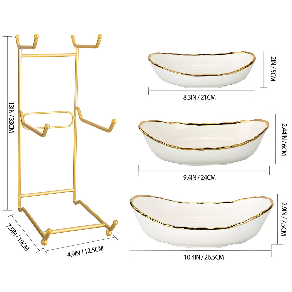 3 Tier White Ceramic Fruit Bowl B222621