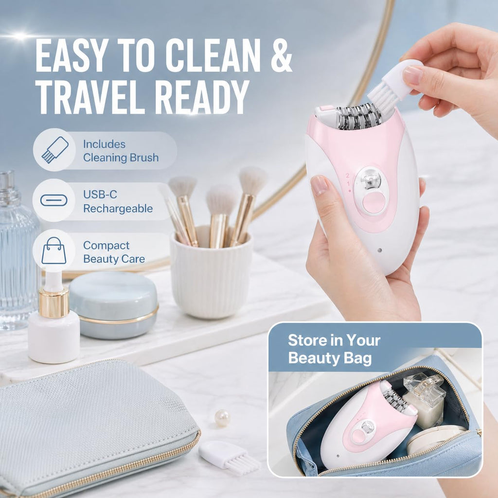 Electric Epilator with 36 Tweezers, 2 Speed Cordless USB B11075