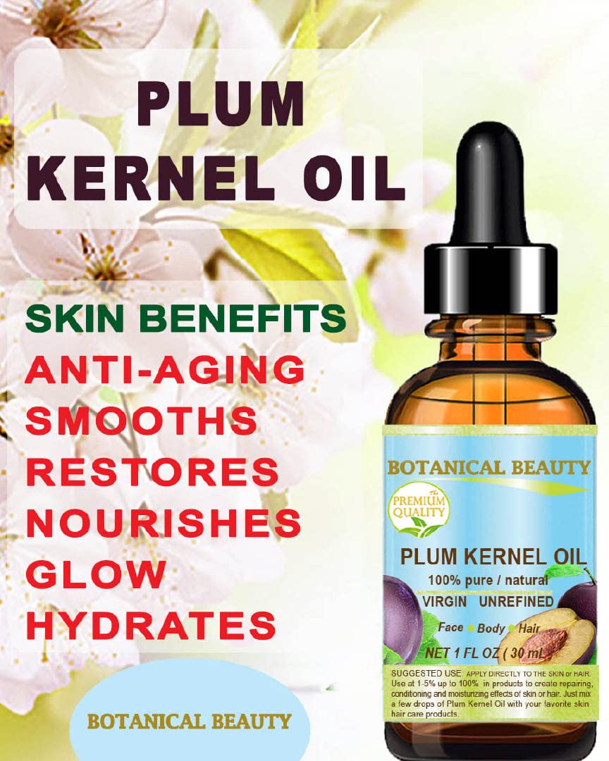 100% Pure Natural Virgin Unrefined Cold Pressed Plum Kernel Oil 1 oz G7482