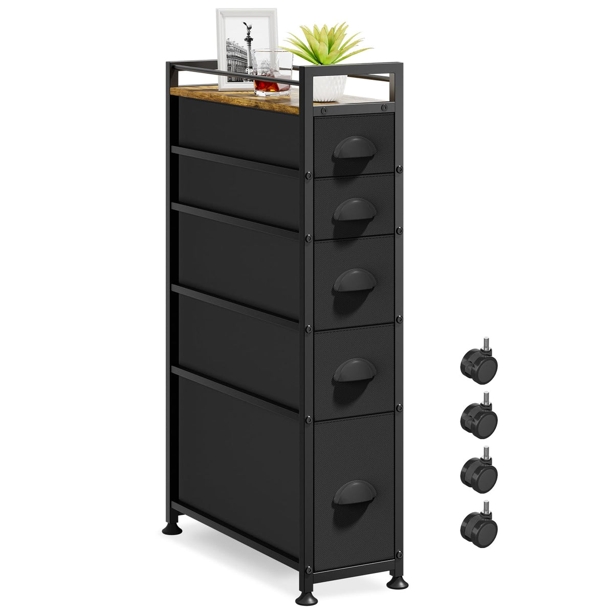 Black Narrow Storage Cabinet P61408