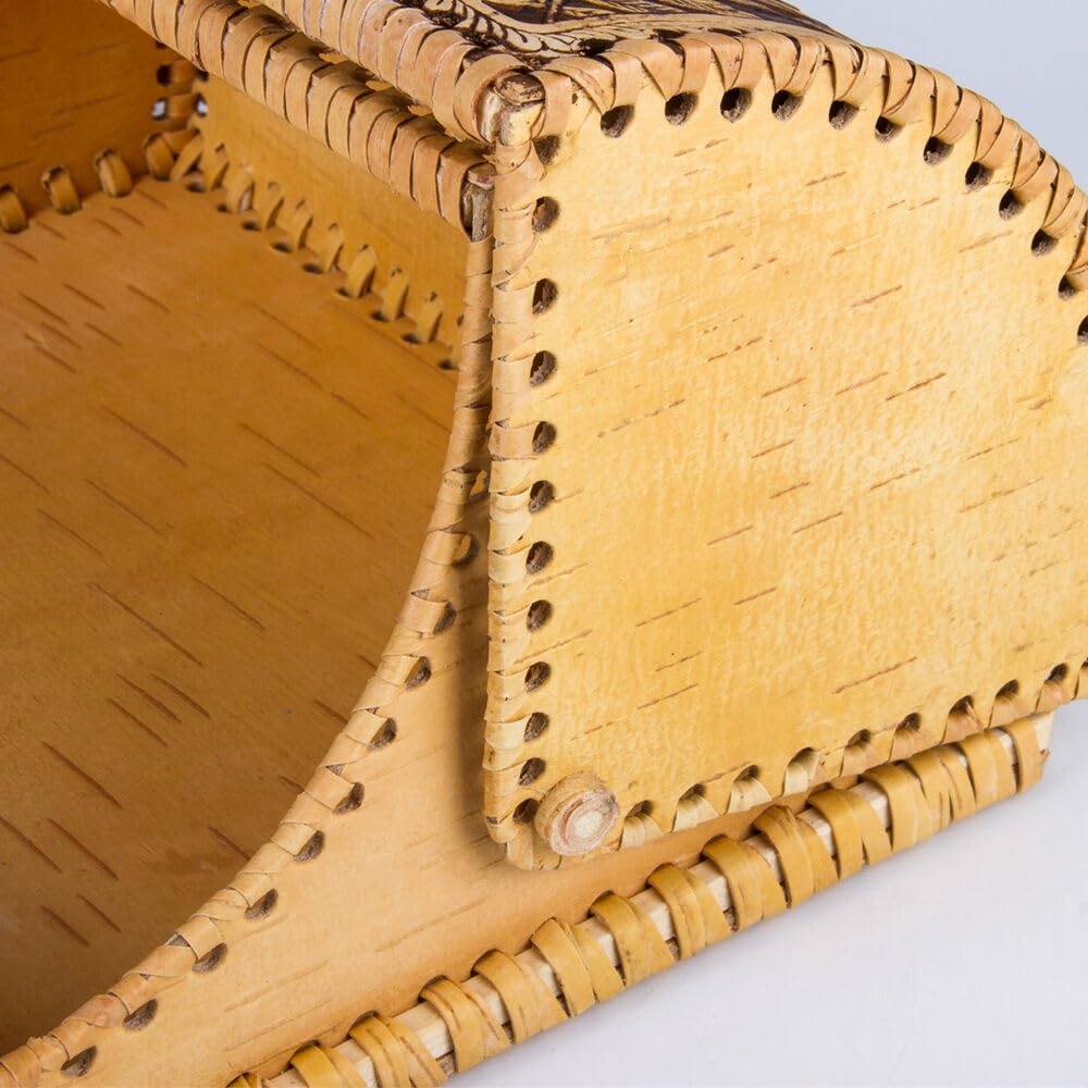 Birds Pattern Birch Bark Bread Box N722845