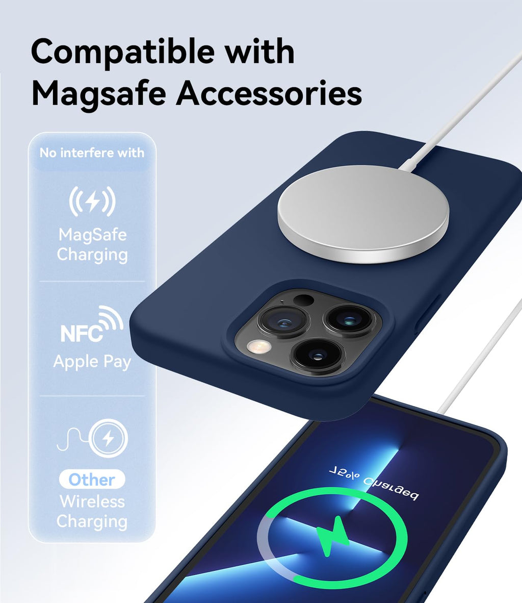 Magnetic Silicone Phone Case with Microfiber Lining, 6.7 inch, Navy Blue S11267