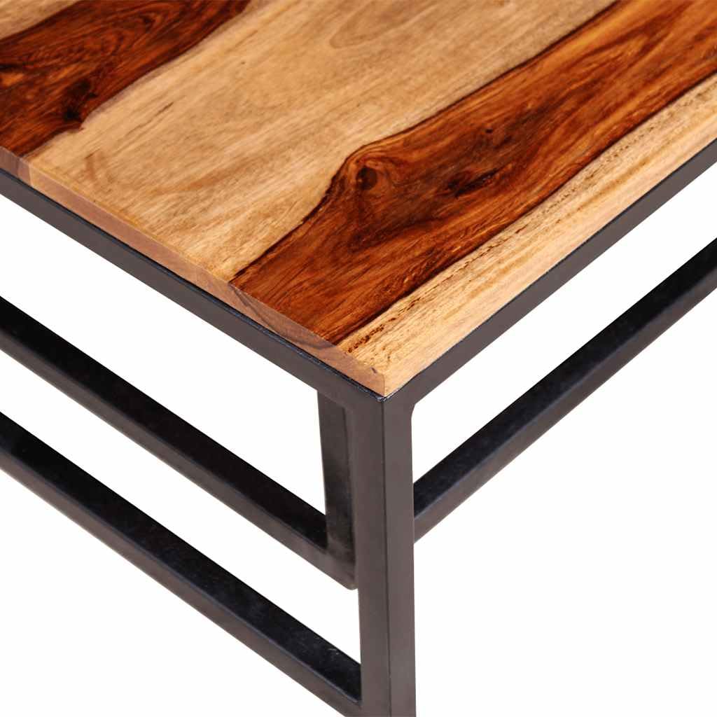 Brown Solid Sheesham Wood Nesting Coffee Table Set of 2 U266