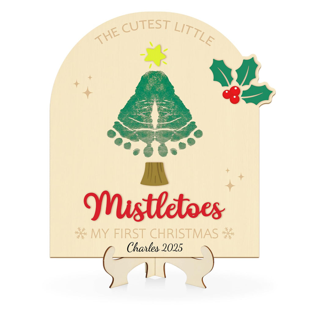 Baby's First Christmas DIY Footprint Art Card L7734