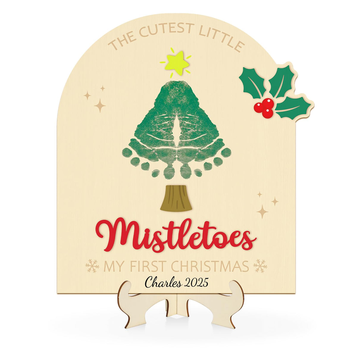 Baby's First Christmas DIY Footprint Art Card L7734