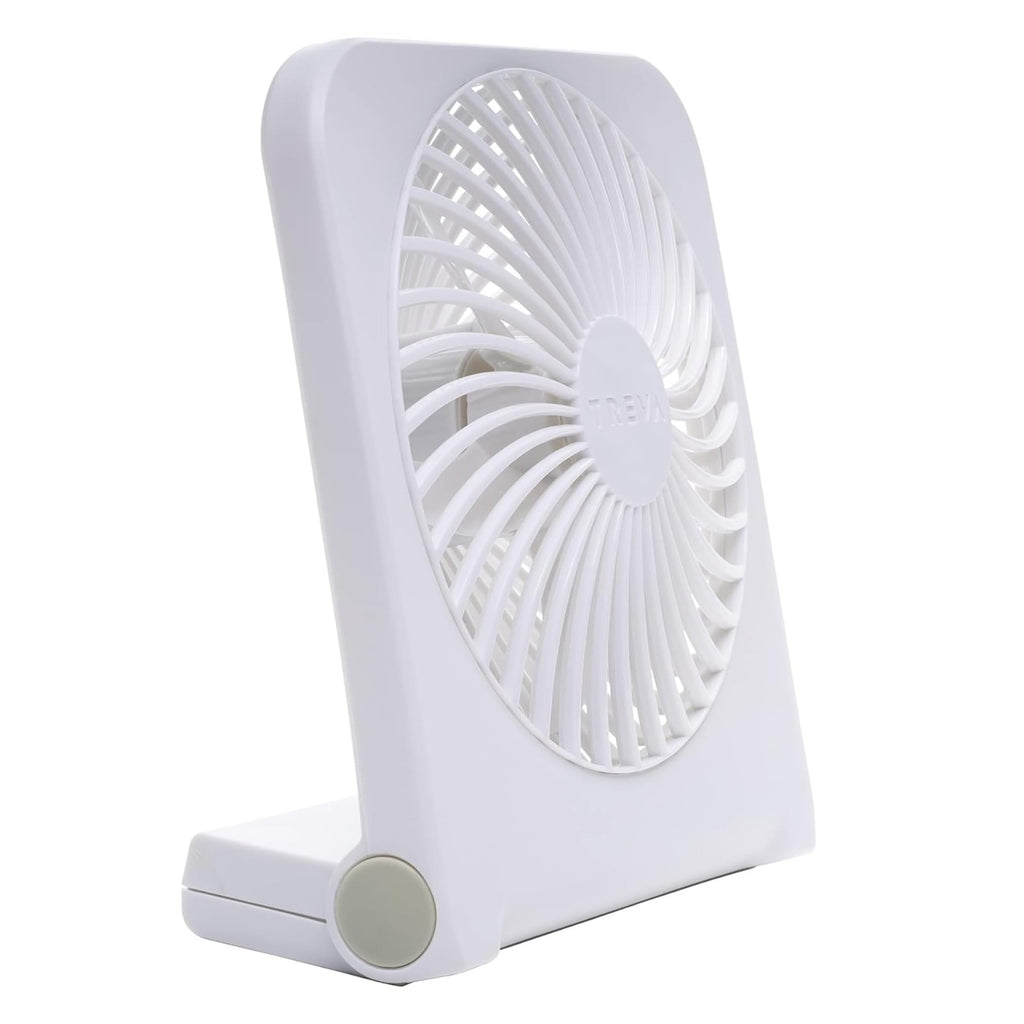 5 in USB Battery Powered Desk Fan Adjustable Tilt 2-Speed White J8730