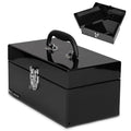 Metal Tool Box 12 Inch Portable Small Toolbox with Latch Black Q309080