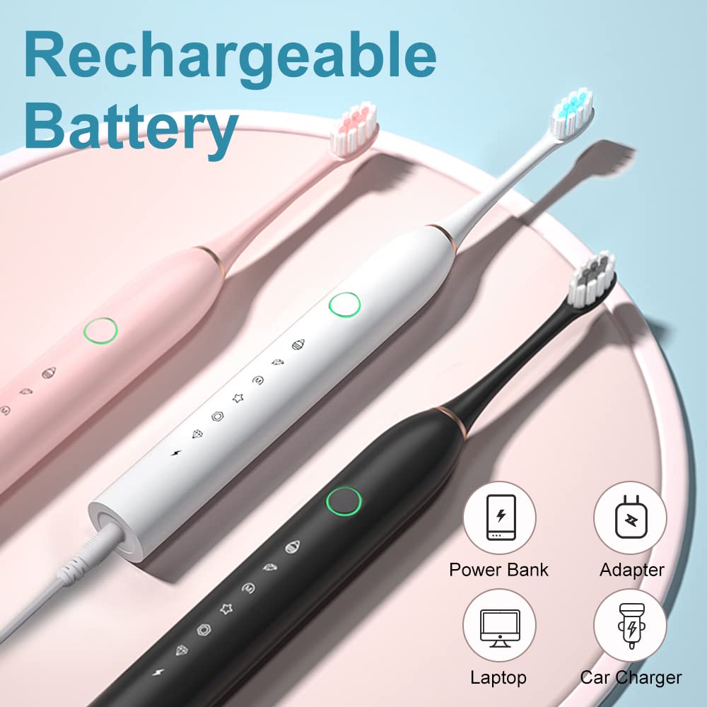2 Pack Sonic Electric Toothbrush with 8 Heads V85444