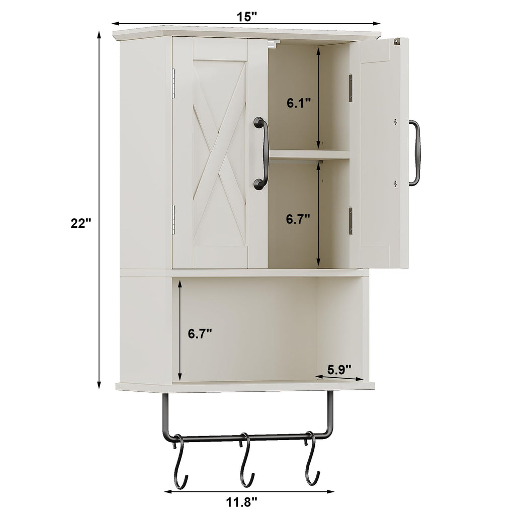 Small Medicine Cabinet with Towel Bar and 3 Hooks R445969