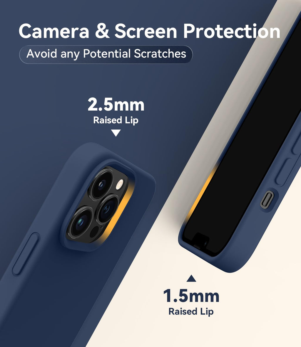 Magnetic Silicone Phone Case with Microfiber Lining, 6.7 inch, Navy Blue S11267