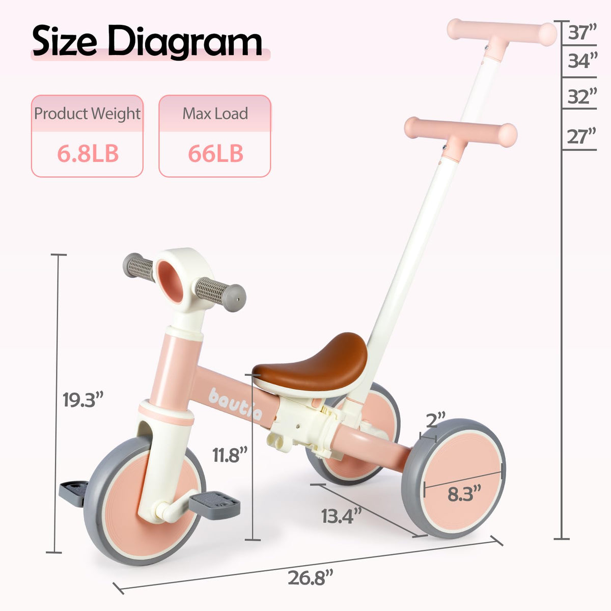 5 in 1 Toddler Bike with Push Handle L539227