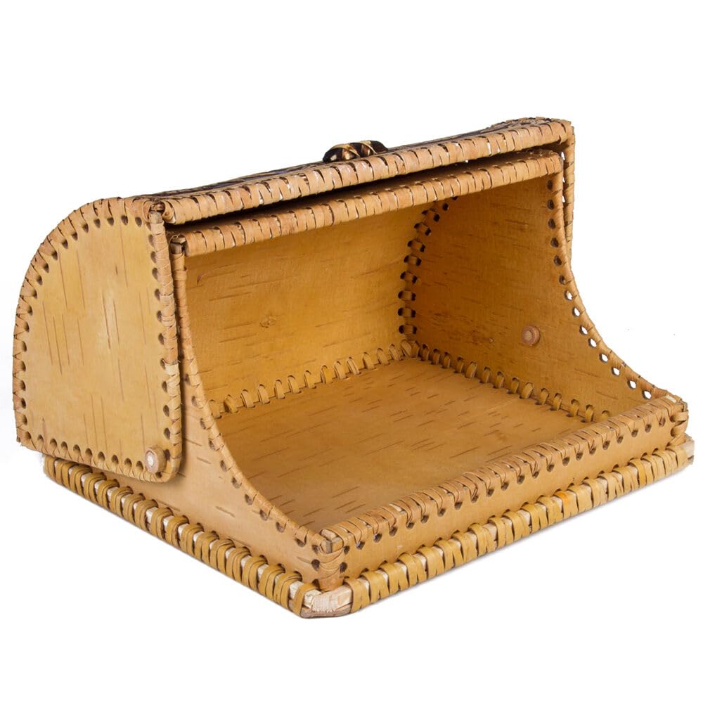 Birds Pattern Birch Bark Bread Box N722845