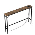 5.9" Narrow Console Table with Outlet Metal Frame N7368