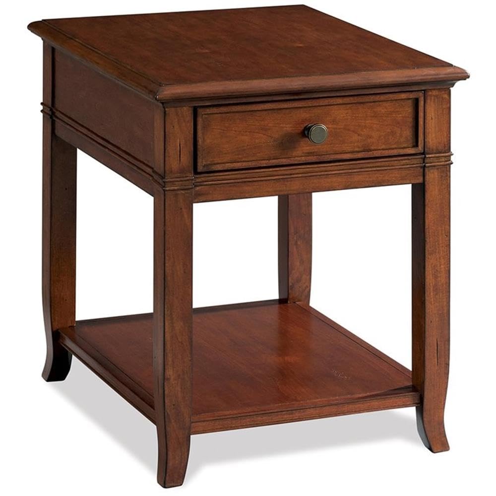 Square Wood End Table with 1 Drawer 1 Shelf O9442