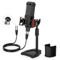 XLR Cardioid Condenser Podcast Microphone with Desktop Stand T435