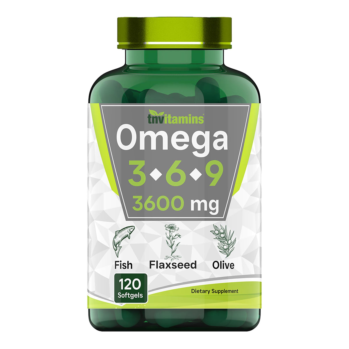 3600mg Omega 3 6 9 Softgels Fish Oil Flaxseed Olive Oil H666