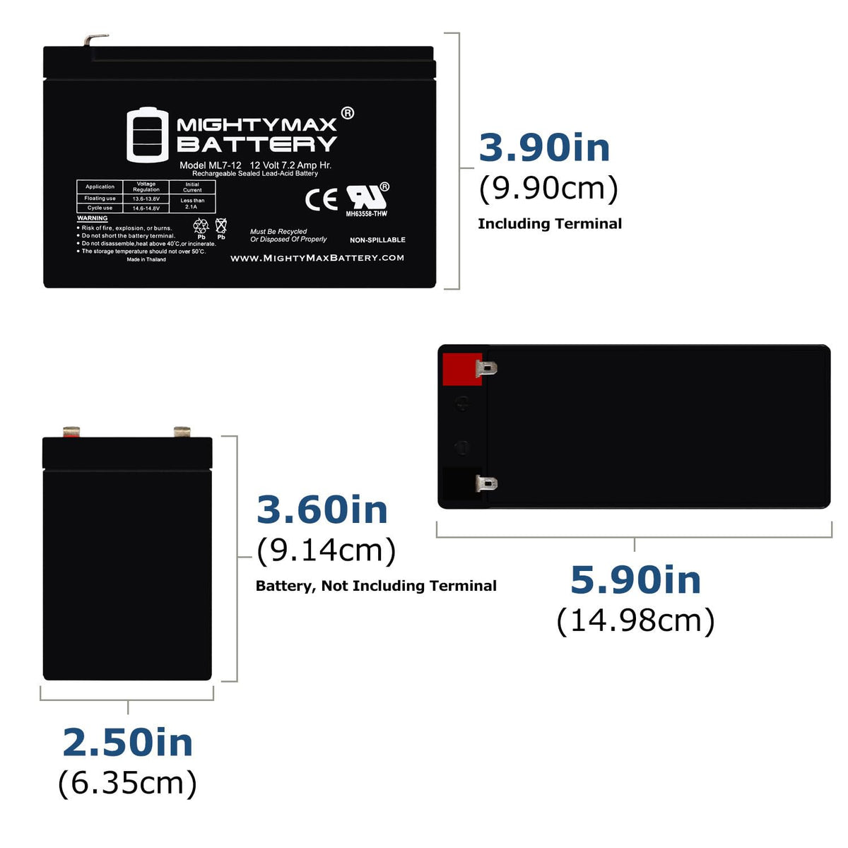 12 Volt 7.2 AH SLA Battery A969