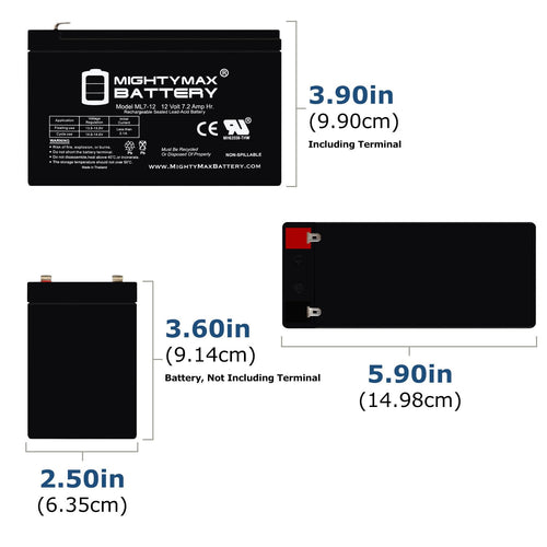 12 Volt 7.2 AH SLA Battery A969
