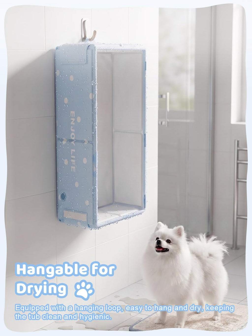 Collapsible Dog Bath Tub with Side Drain Outlet V64180