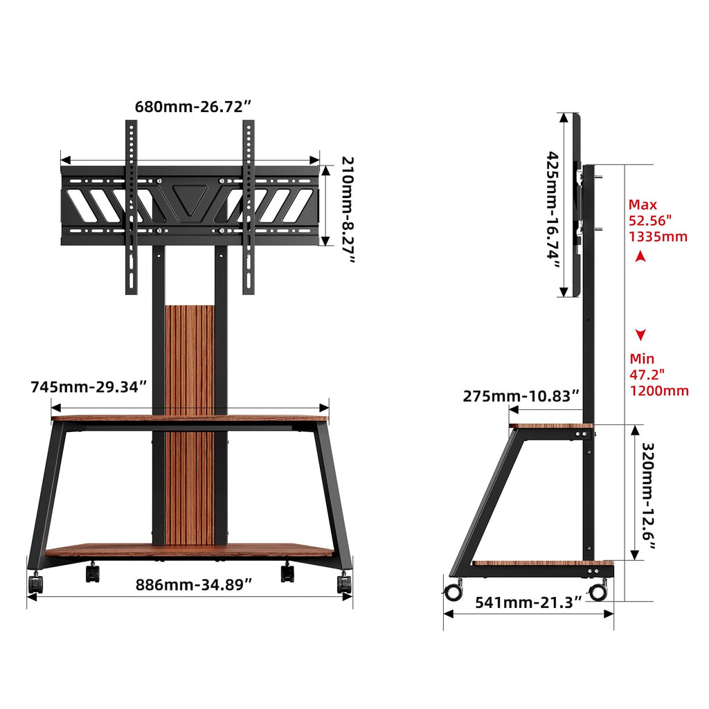 Heavy Duty Mobile TV Stand with Wheels Q280993