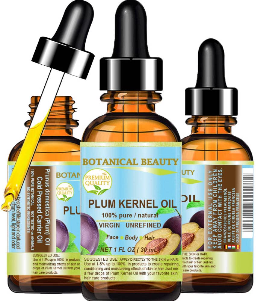 100% Pure Natural Virgin Unrefined Cold Pressed Plum Kernel Oil 1 oz G7482
