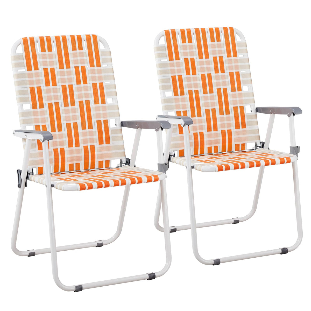 Folding Camping Chairs Set of 2 Steel M408067