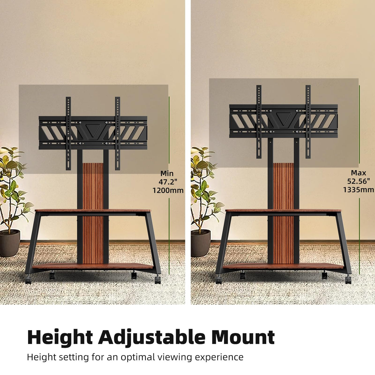 Heavy Duty Mobile TV Stand with Wheels Q280993