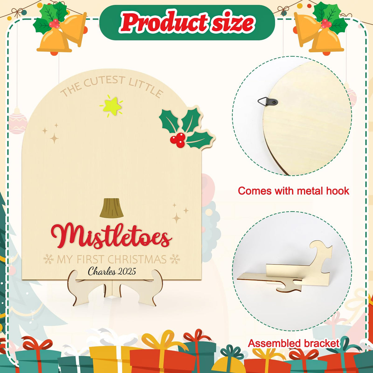 Baby's First Christmas DIY Footprint Art Card L7734