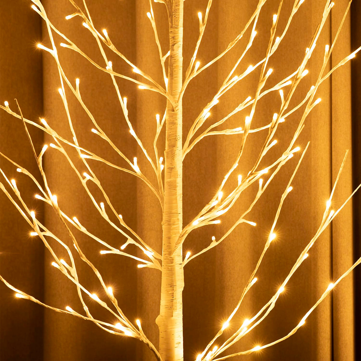 2 Pack 6 Feet Prelit White Artificial Christmas Trees M1351