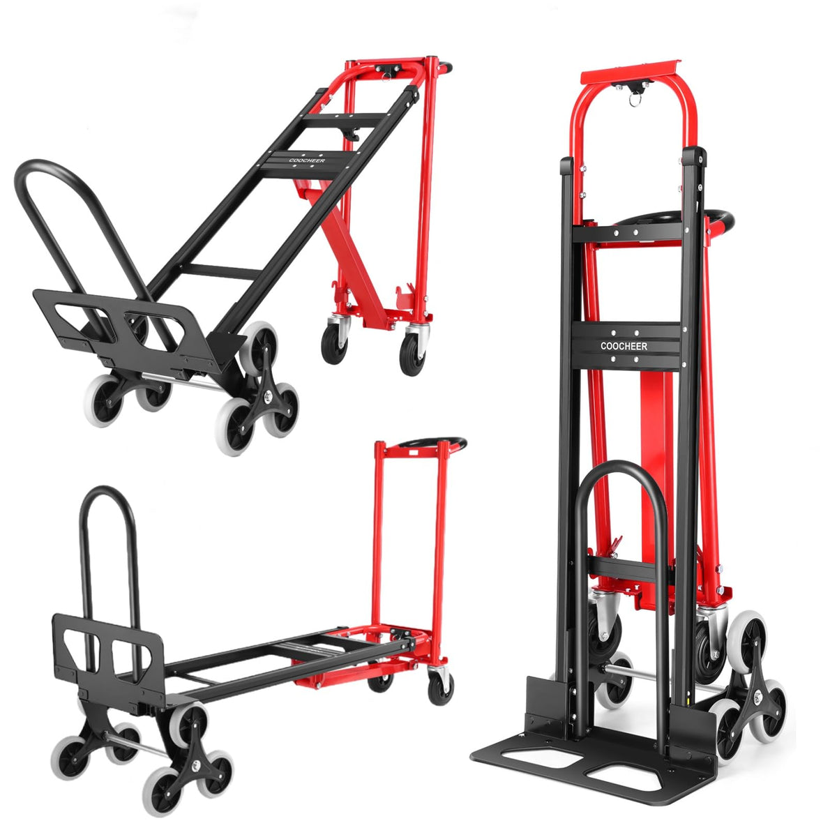 Heavy Duty 1000LBS 3 in 1 Convertible Folding Hand Truck Dolly Cart with Solid Wheels Z323441