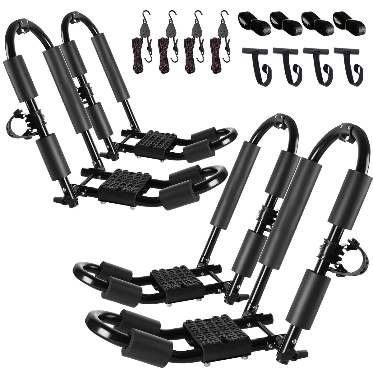 2 Pair Folding Adjustable Kayak Roof Rack Y52306