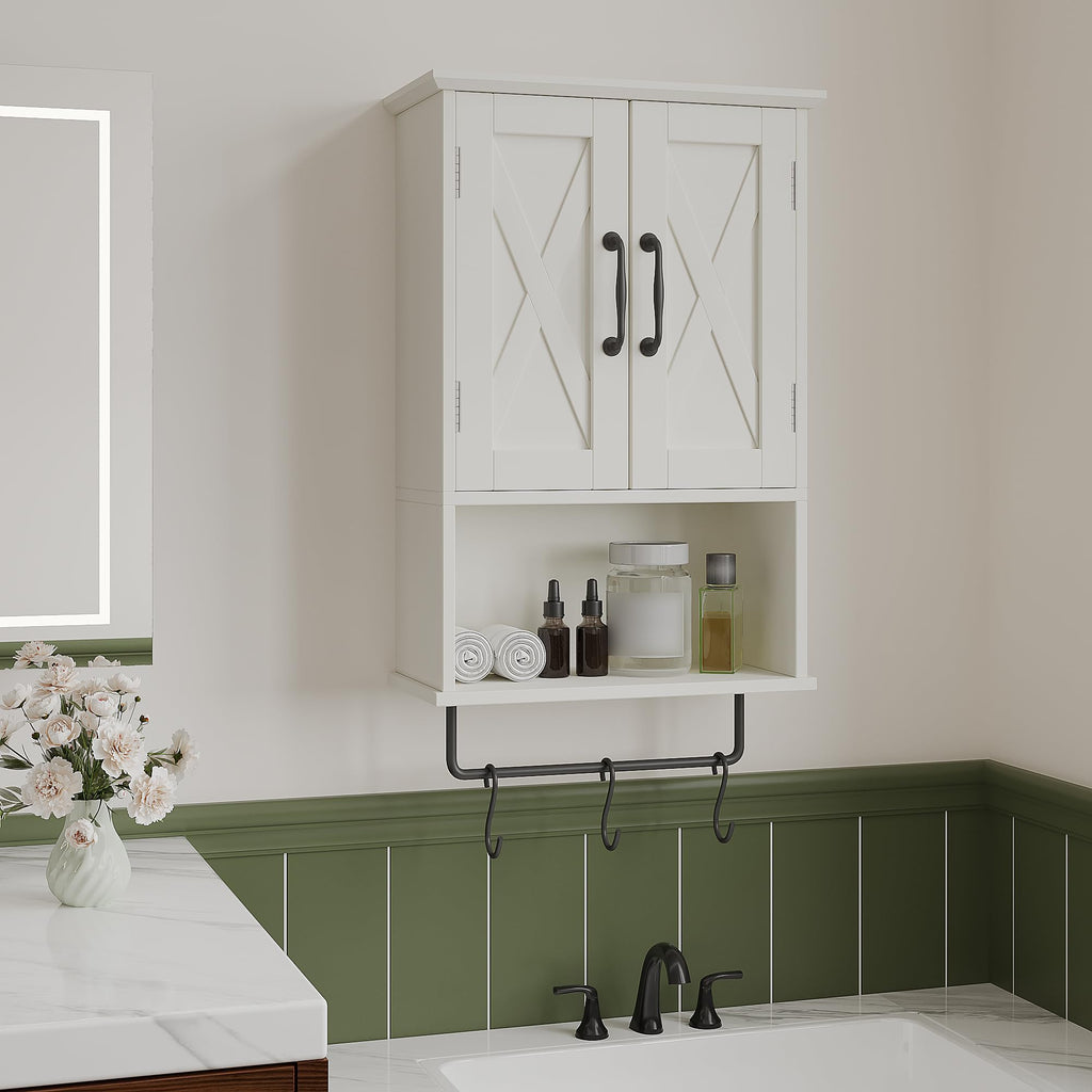Small Medicine Cabinet with Towel Bar and 3 Hooks R445969