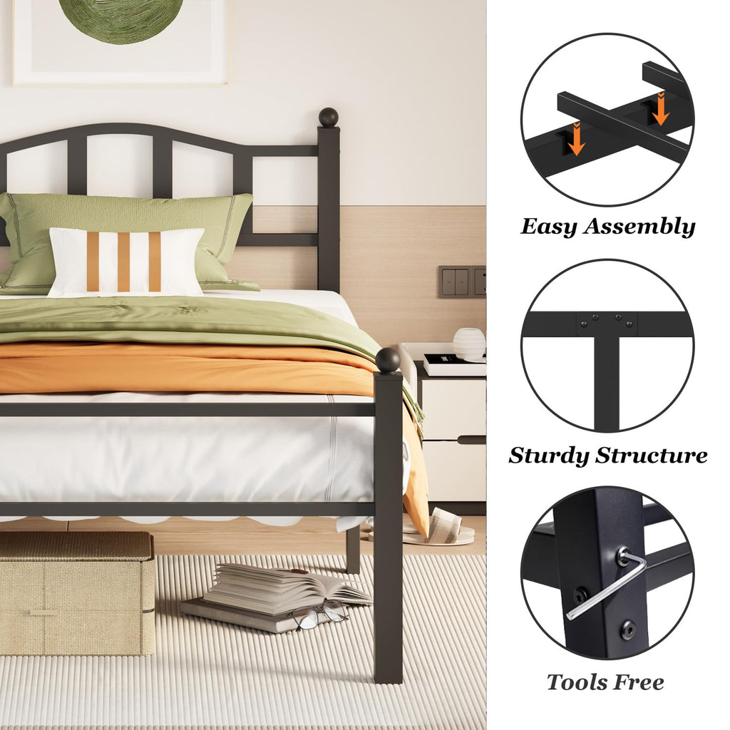 Twin Bed Frames with Headboard H8022