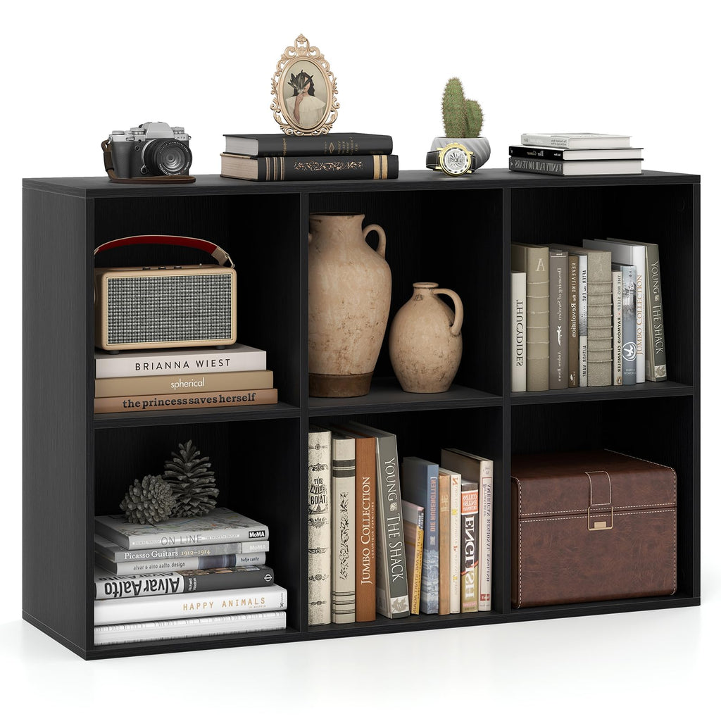 Black 6-Cube 3-Tier Bookcase X94125